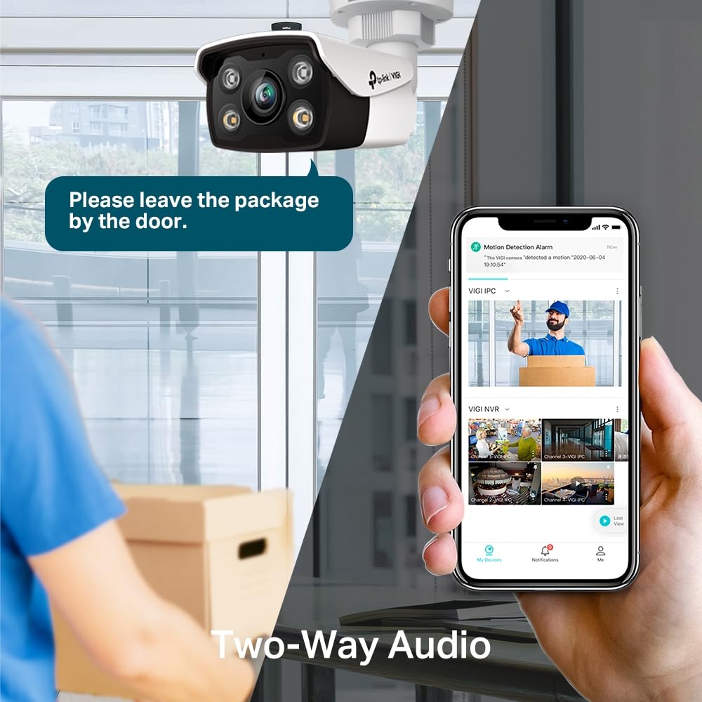 TP-Link VIGI C350 4mm Lens Smart Outdoor Security Bullet Network Camera | 5MP HD Full-Color