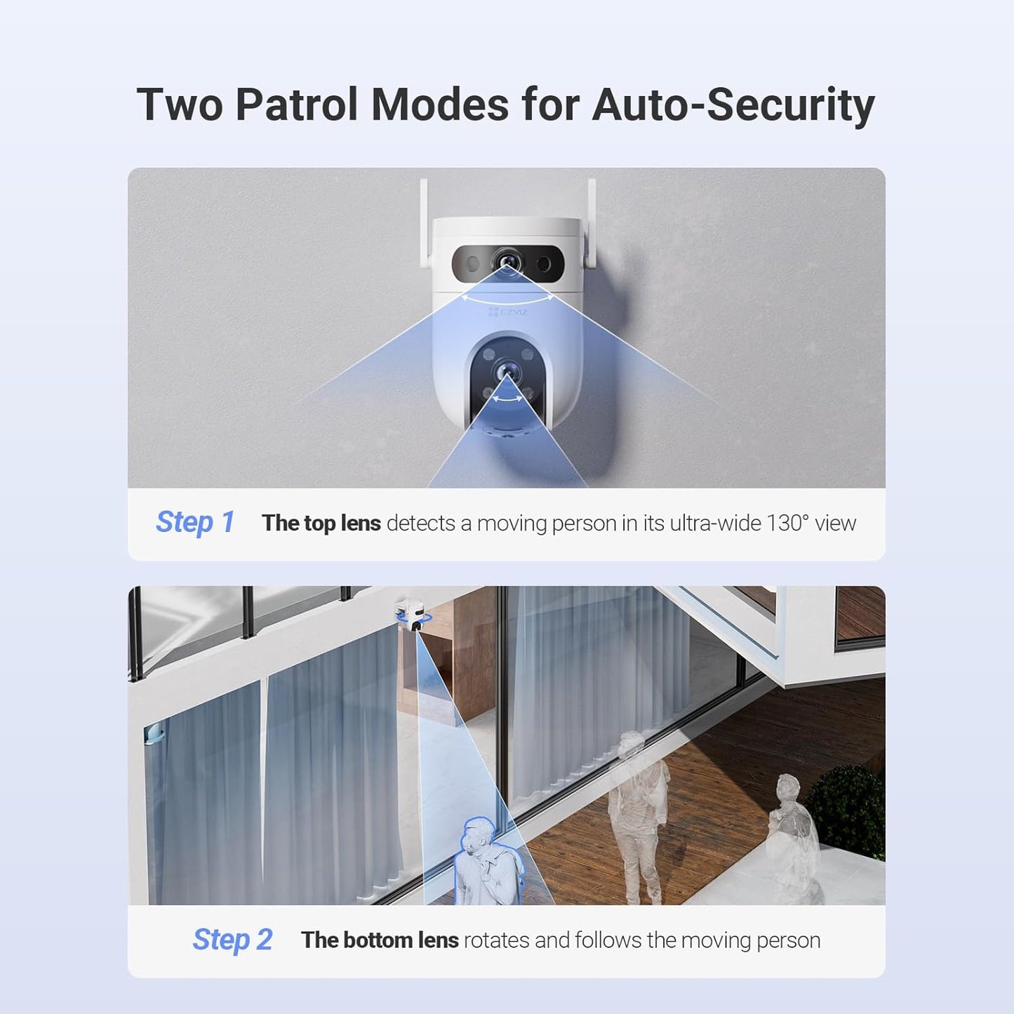 EZVIZ by Hikvision|4k H9C Dual-Lens (5MP+5MP) Pan & Tilt Wi-Fi Camera