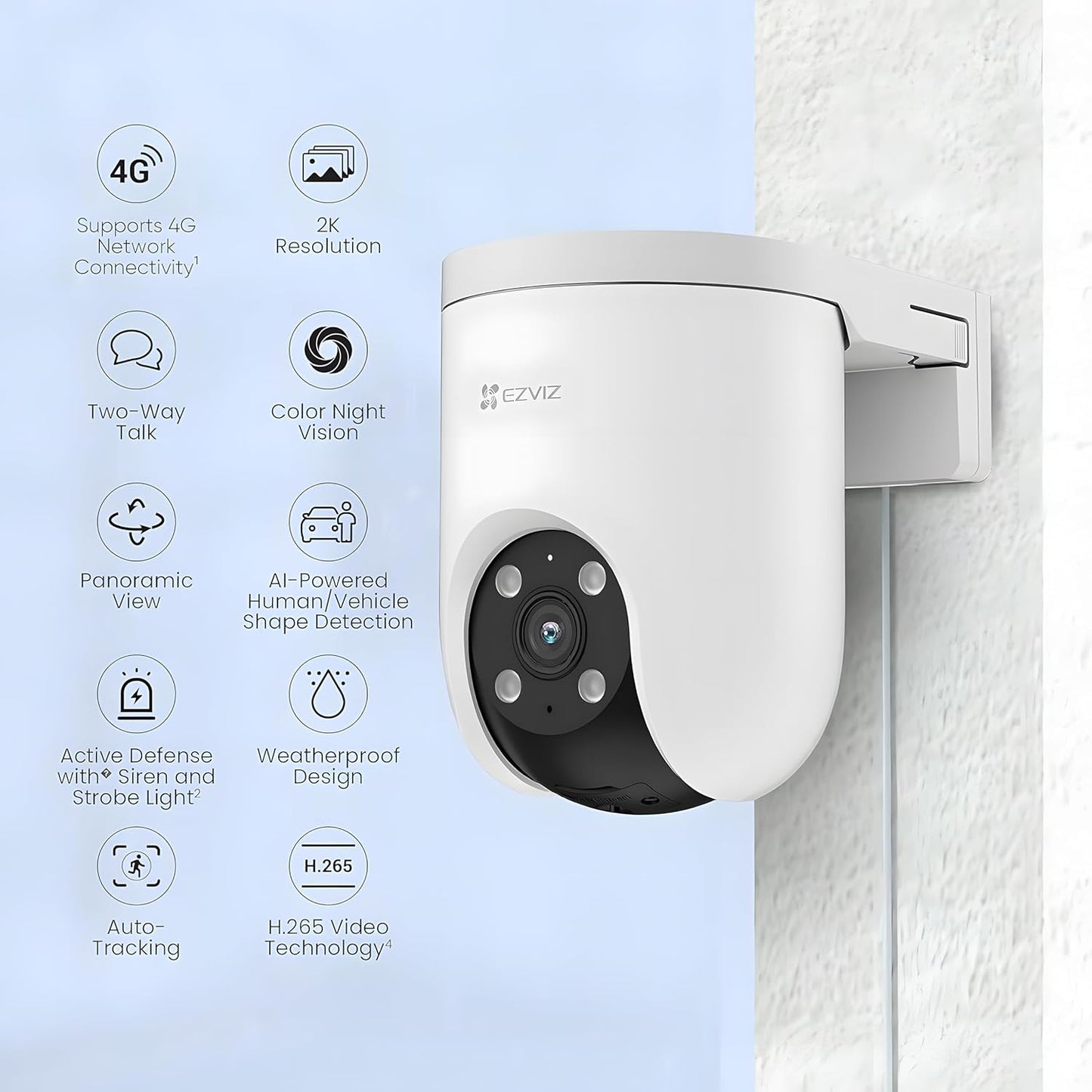 EZVIZ H8C 2304*1296 (3MP) 4G Wireless Camera, 2K Resolution,